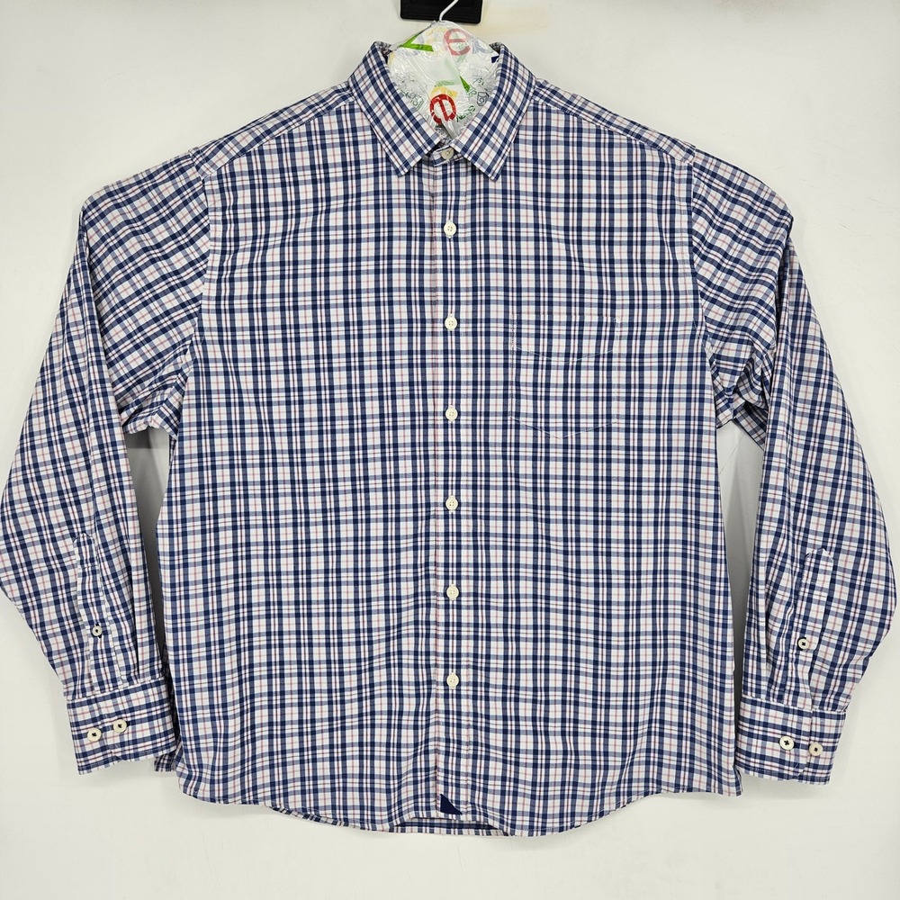 Untuckit Shirt Mens Large Button Up Casual Plaid‎ Relaxed Long Sleeve Preppy